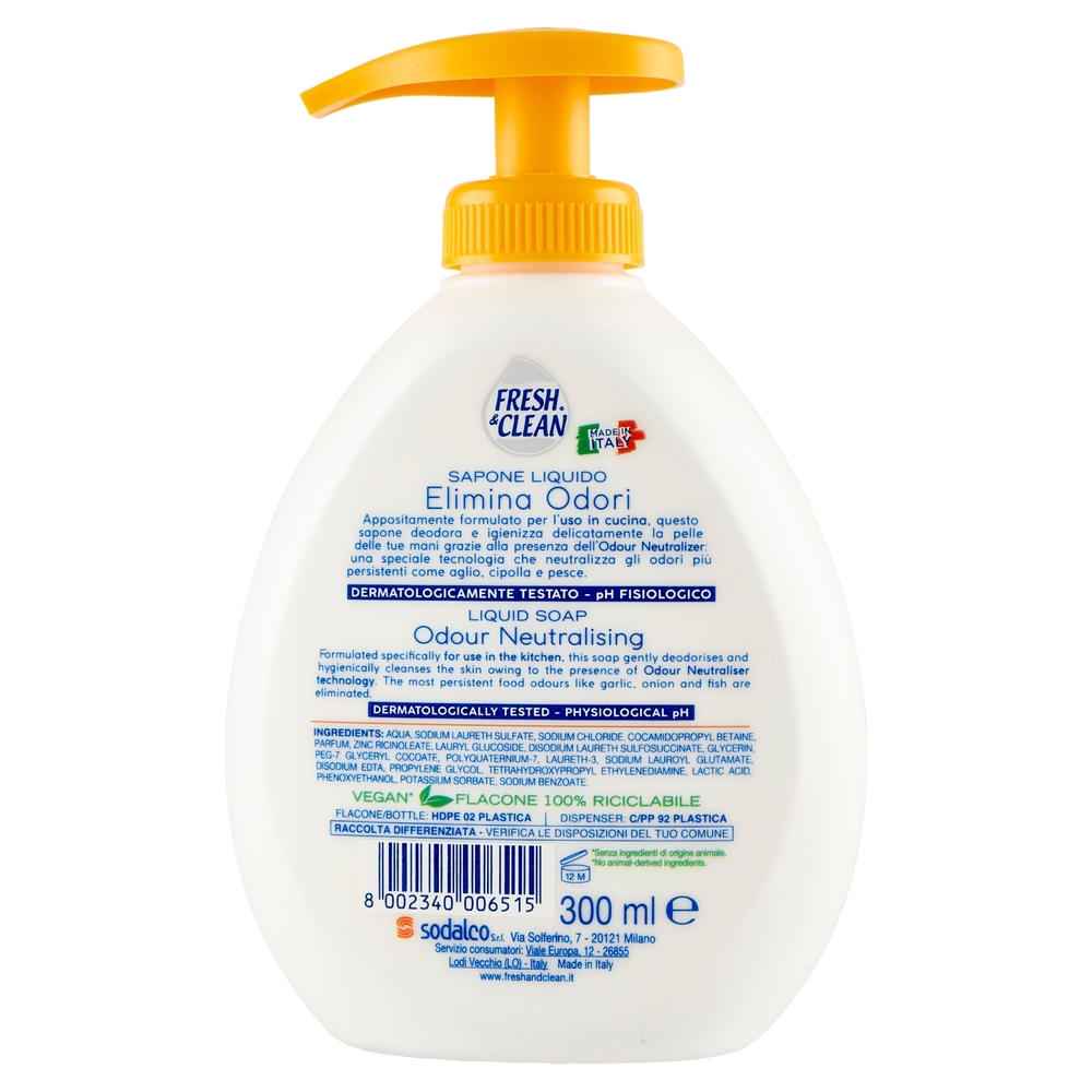 Fresh & Clean Sapone Liquido Elimina Odori 300 ml